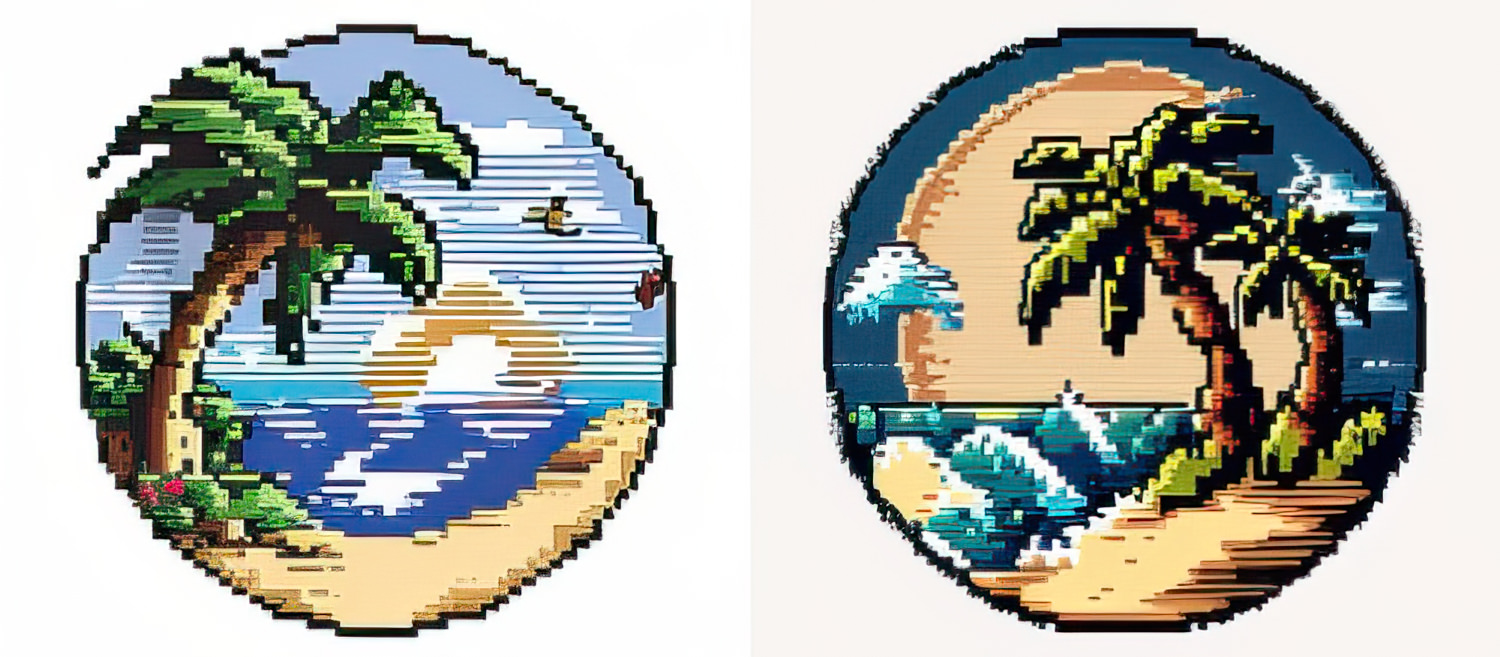 Minimal pixel art logo