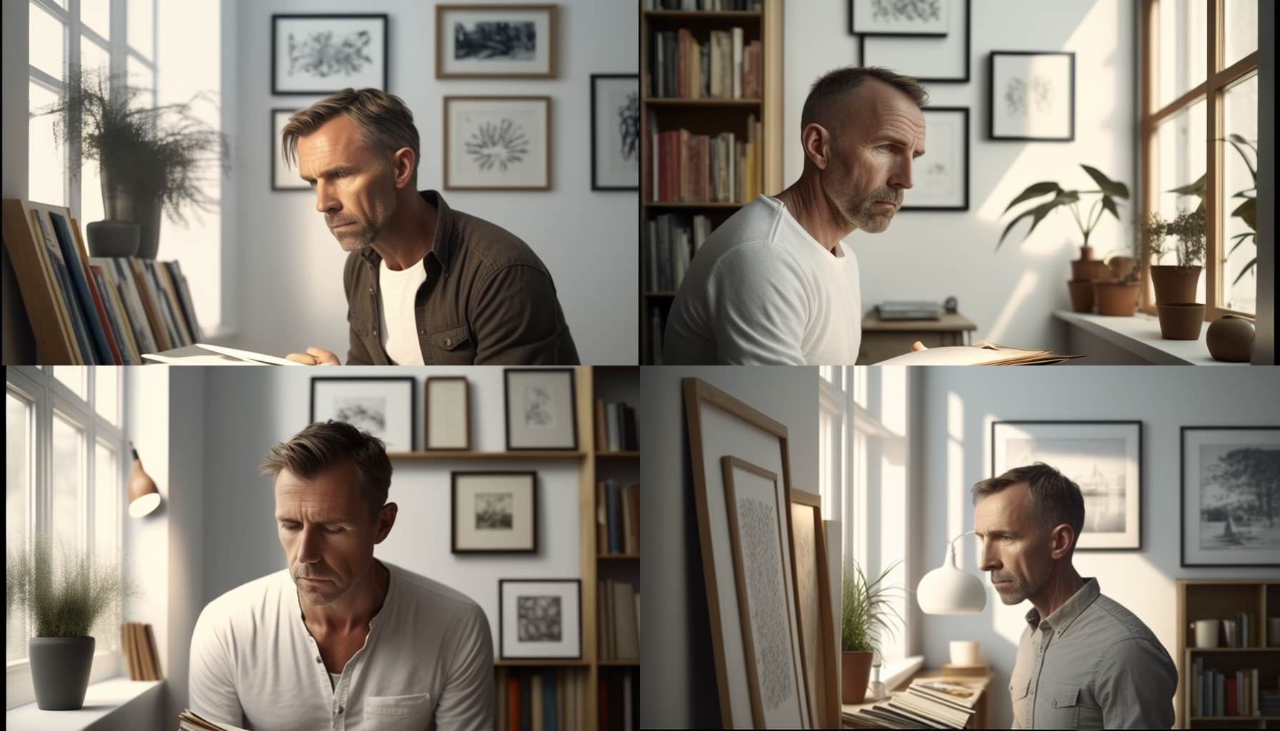 7_halans_Medium_wide_shot_Eye_level_a_40_year_old_man_signing_book